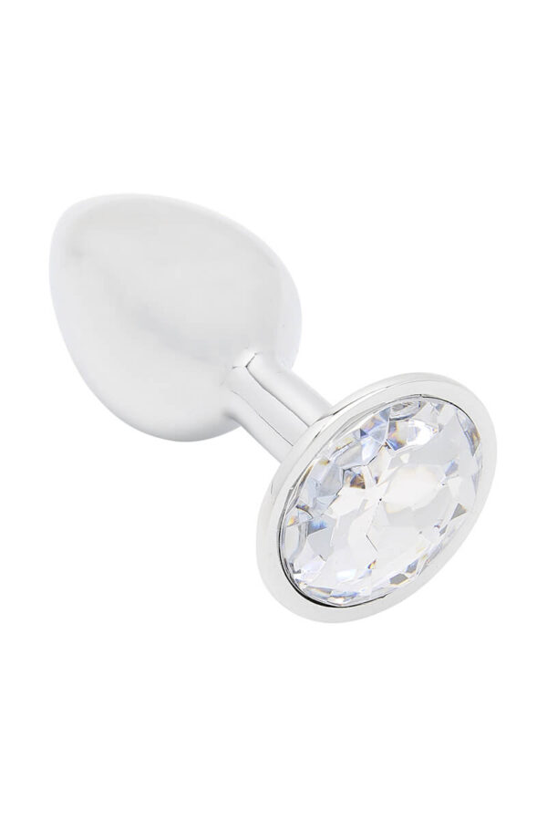 Plug anal argenté avec un diams l'élégant de la marque Jacquie et Michel