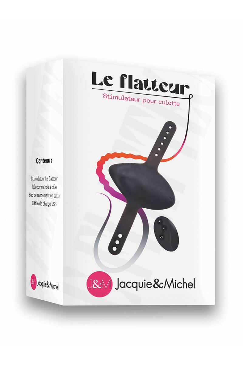 Packaging du stimulateur pour culotte le flatteur de la marque Jacquie et Michel
