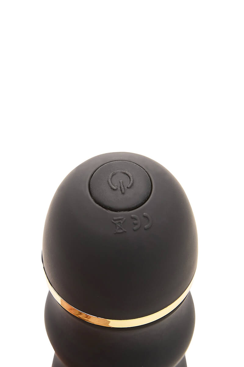 Vibromasseur ondulé noir et doré le glamour de la marque Jacquie et Michel