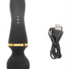 Vibromasseur wand courbé noir et doré et son chargeur l'enchanteur de la marque Jacquie et Michel