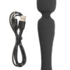 Vibromasseur wand noir et son chargeur l'envouteur de la marque Jacquie et Michel