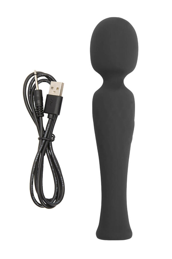 Vibromasseur wand noir et son chargeur l'envouteur de la marque Jacquie et Michel