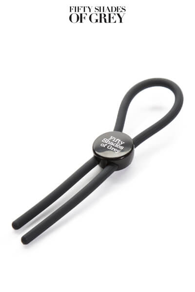 Anneau pénien noir réglable again & again de la collection fifty shades of grey