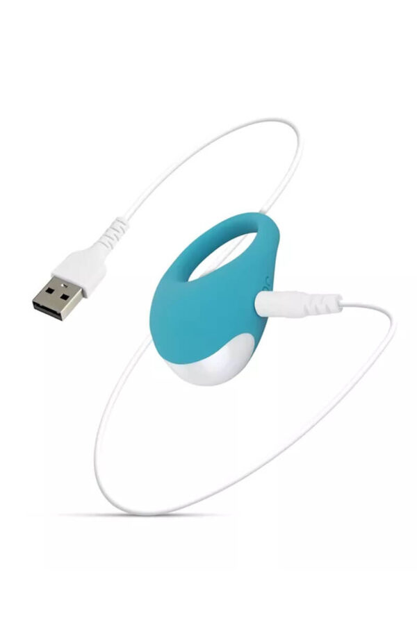 Cockring vibrant bleu turquoise josé avec son chargeur de la marque Cala Azul