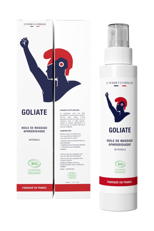 Huile de massage intégrale aphrodisiaque de la marque Goliate