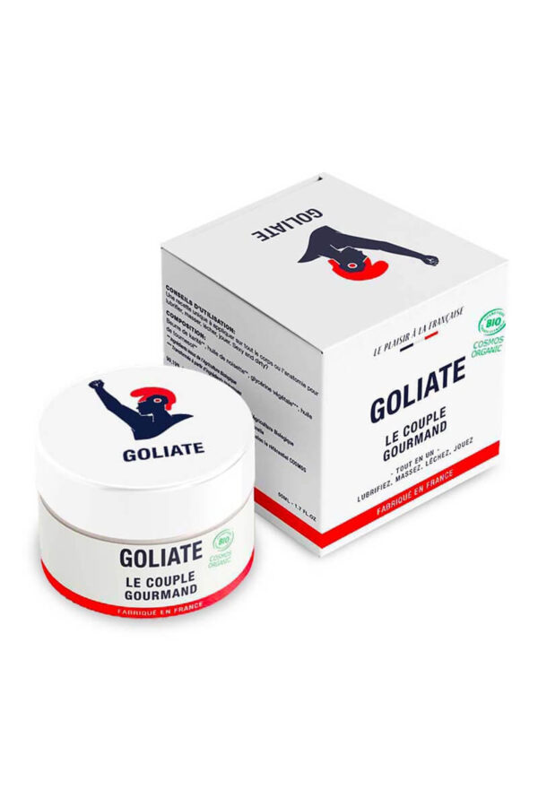 Lubrifiant et huile de massage tout-en-un le couple gourmand de la marque Goliate