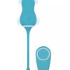 Œuf vibrant télécommandé elena en train de vibrer et sa télécommande bleu turquoise de la marque Cala Azul