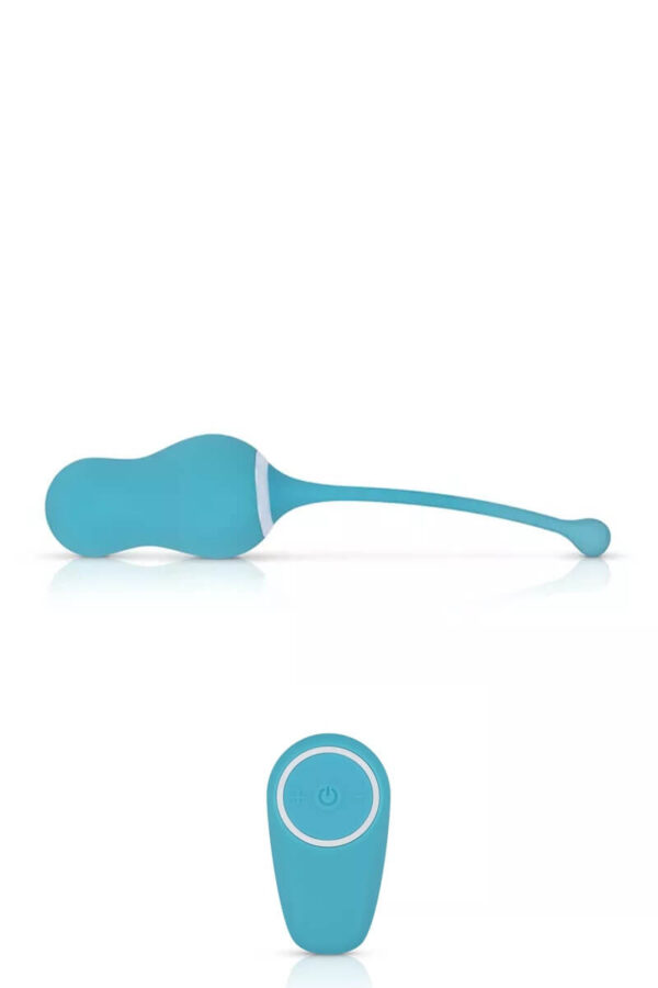 Œuf vibrant télécommandé elena et sa télécommande bleu turquoise de la marque Cala Azul