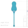 Œuf vibrant télécommandé elena bleu turquoise devant une règle de mesure de la marque Cala Azul
