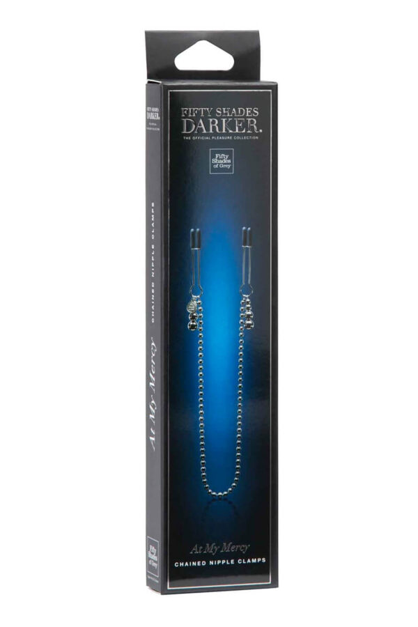 Packaging des pinces à tétons avec chaîne de la collection fifty shades darker