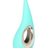 Stimulateur clitoridien dot en forme de goutte d'eau bleu turquoise et doré de la marque Lelo