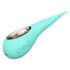 Stimulateur clitoridien dot en forme de goutte d'eau bleu turquoise et doré de la marque Lelo