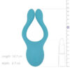 Stimulateur pour couple dani bleu turquoise devant une règle de mesure de la marque Cala Azul