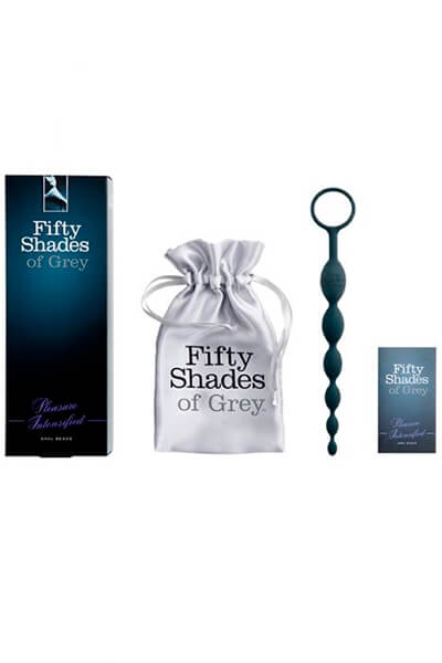 Coffret de la tige anale en silicone de type chapelet de la collection fifty shades of grey