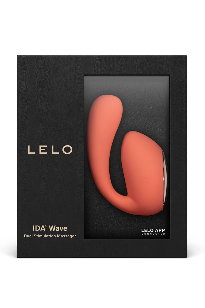 Packaging du vibromasseur ida wave couleur corail de la marque Lelo