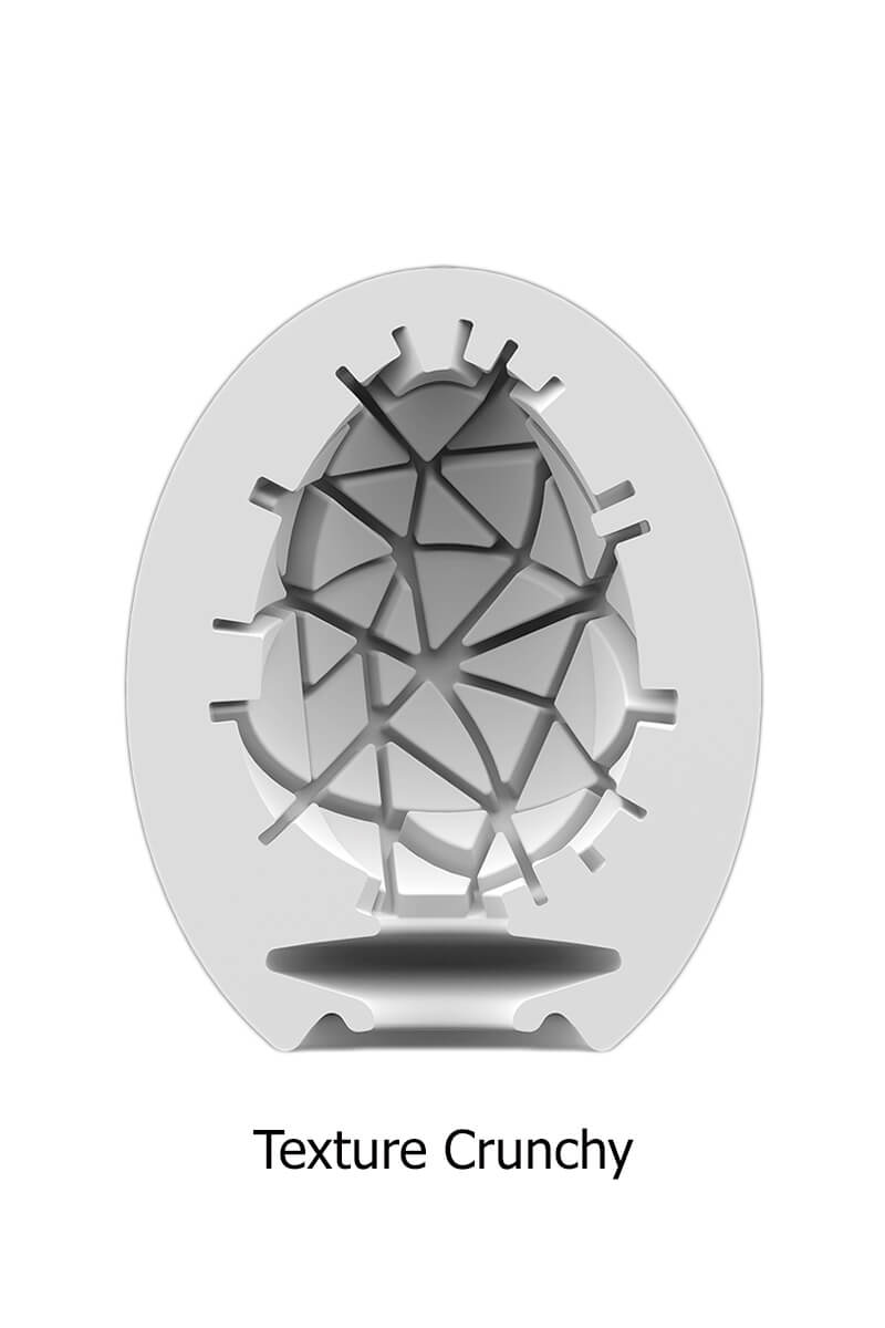3-masturbateurs-eggs-crunchy-satisfyer-3 Intérieur du masturbateur en forme d'œuf texture Crunchy de la marque Satisfyer