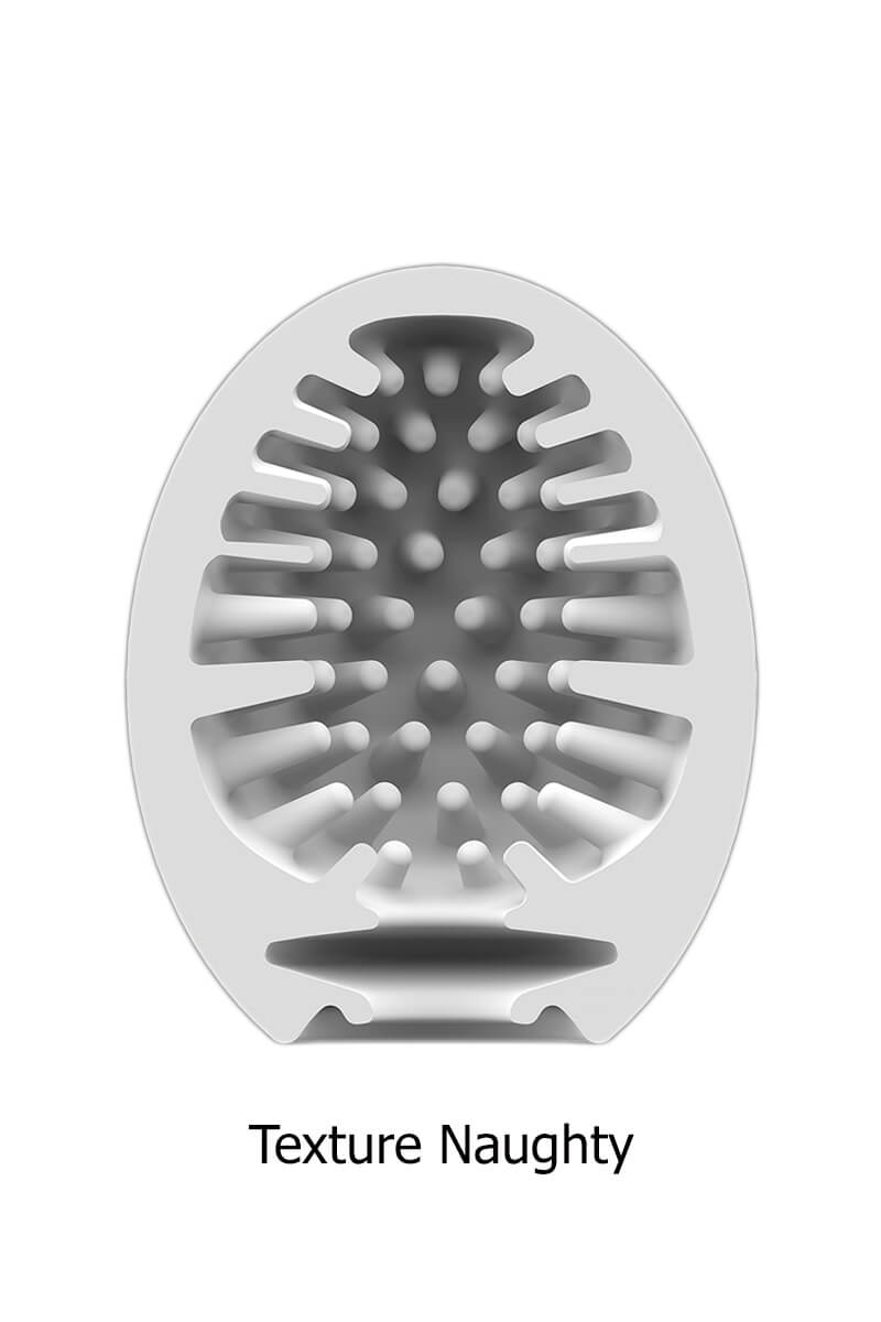 3-masturbateurs-eggs-naughty-satisfyer-3 Intérieur du masturbateur en forme d'œuf texture Naughty de la marque Satisfyer