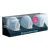 Pack de 3 masturbateurs en forme d'œufs texture Savage de la marque Satisfyer
