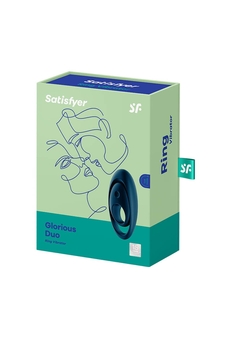 Packaging du cockring vibrant Glorious Duo de la marque Satisfyer