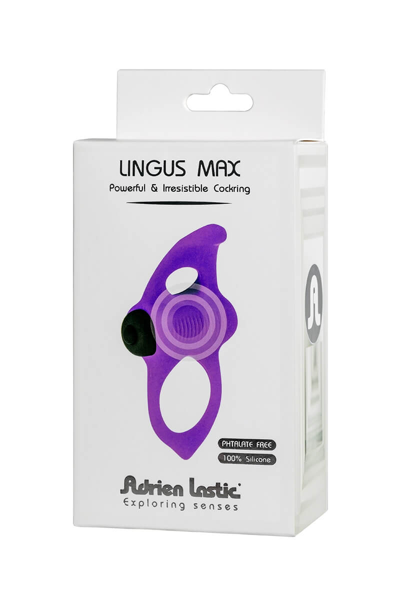 Packaging du cockring vibrant lingus max de la marque Adrien Lastic