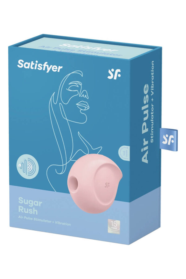 Packaging du double stimulateur Sugar Rush rose de la marque Satisfyer
