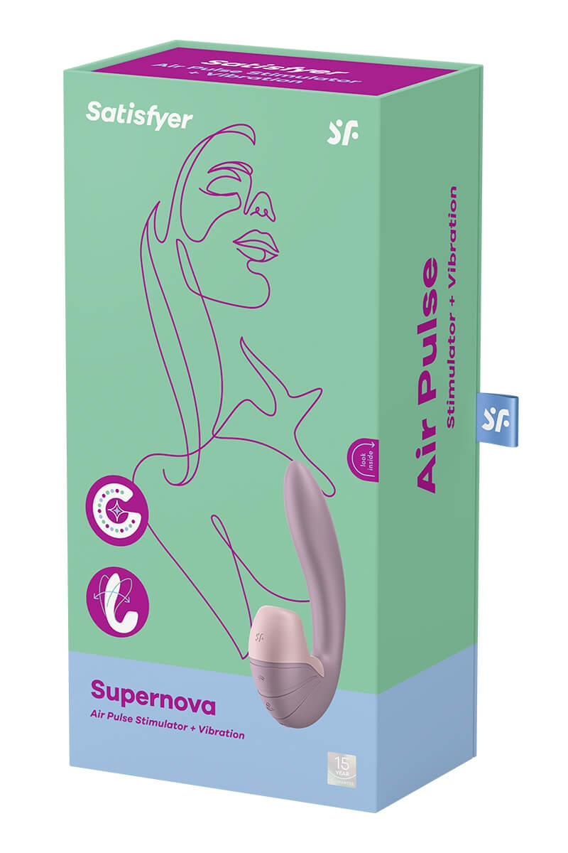 Packaging du double stimulateur Supernova de la marque Satisfyer
