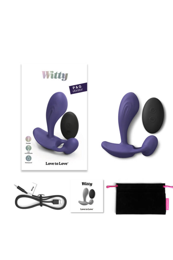 Intérieur du packaging du double stimulateur télécommandé Witty de la marque Love to Love