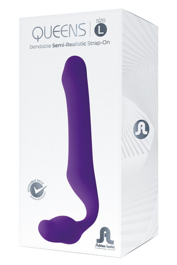 Packaging du gode anatomique Queens L violet foncé de la marque Adrien Lastic