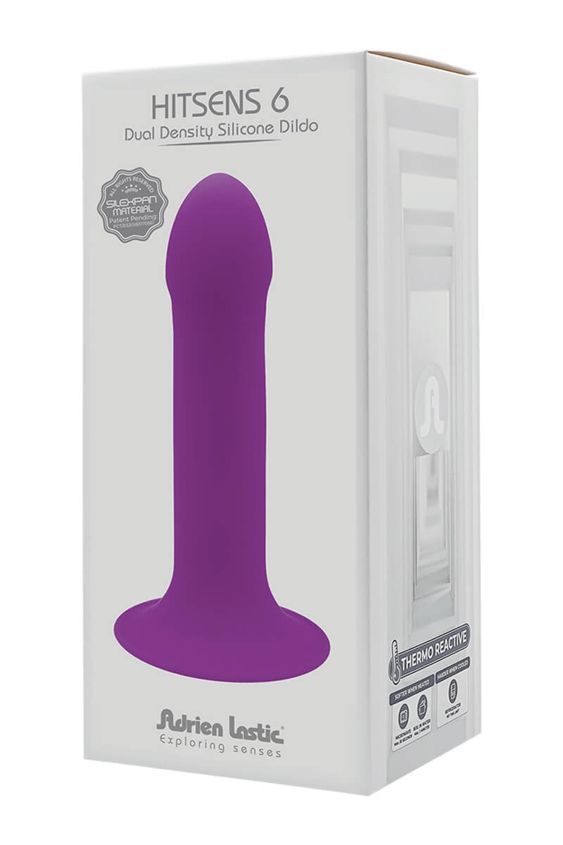 Packaging du gode double densité ventouse hitsens 6 de la marque Adrien Lastic