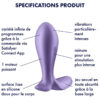 Spécifications produit du plug anal connecté Intensity violet de la marque Satisfyer