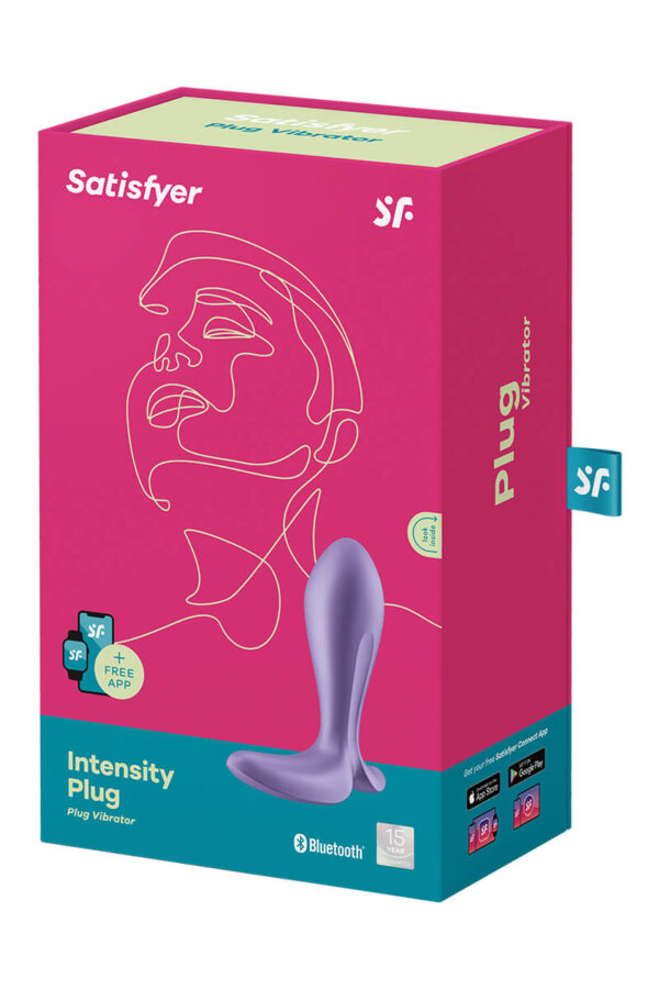 Packaging du plug anal connecté Intensity violet de la marque Satisfyer