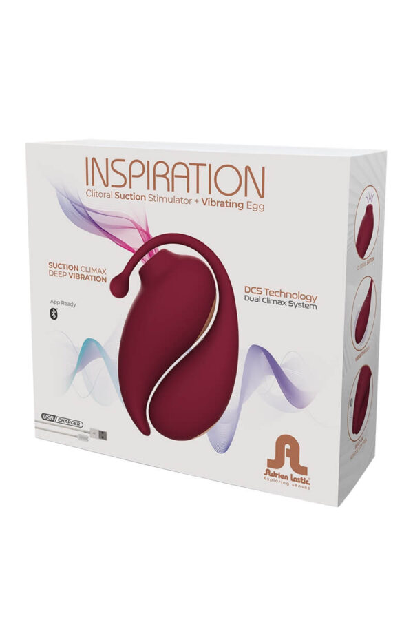 Packaging de l'œuf vibrant et stimulateur clitoridien connecté Inspiration de la marque Adrien Lastic