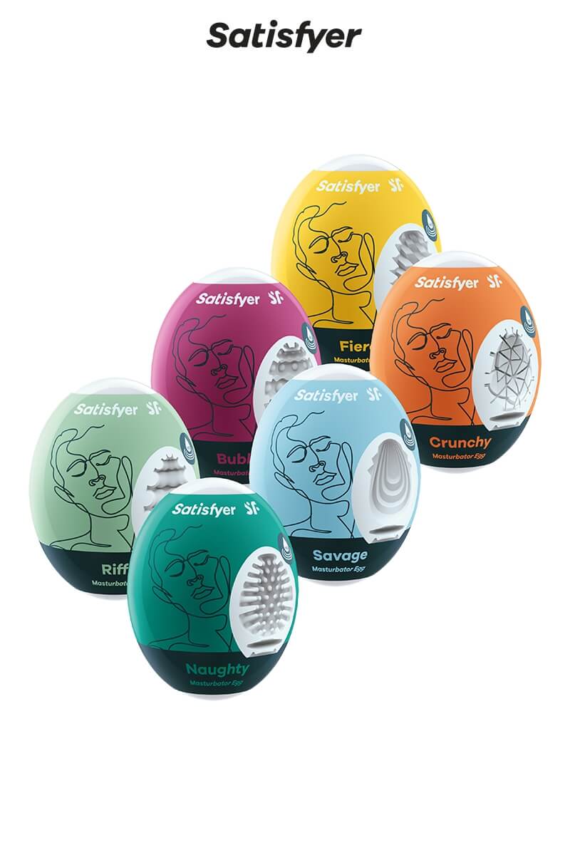Pack de 6 masturbateurs en forme d'oeufs de la marque Satisfyer