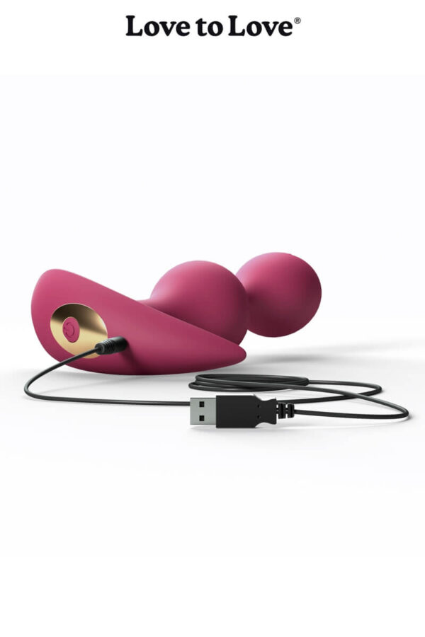 Plug anal vibrant Twinny Bud prune et son fil de recharge de la marque Love to Love