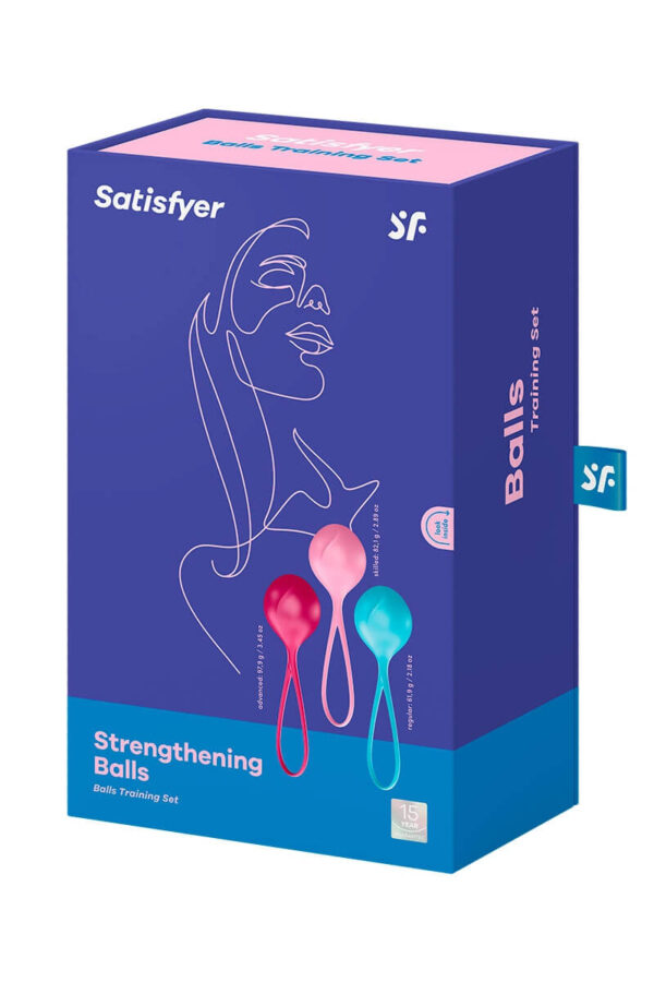 Packaging du set de 3 boules de geisha Strengthening Balls de la marque Satisfyer
