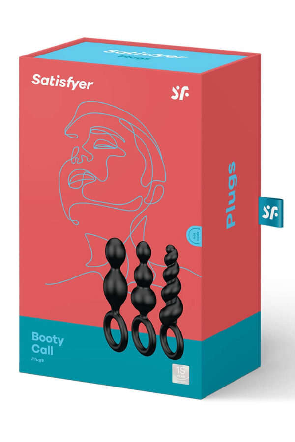 Packaging du set de 3 plugs anaux Booty Call de la marque Satisfyer