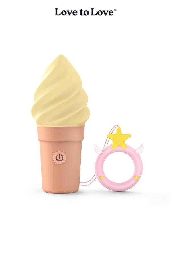 Stimulateur clitoridien en forme de glace Cand'Ice Vanilla Pop couleur vanille de la marque Love to Love