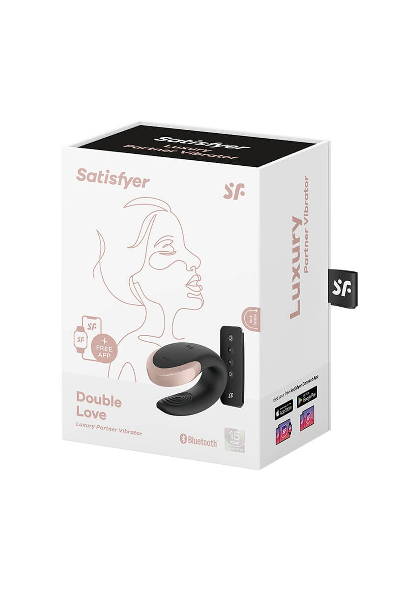 stimulateur-double-love-satisfyer-5 Packaging du stimulateur connecté double pour couple Love de la marque Satisfyer