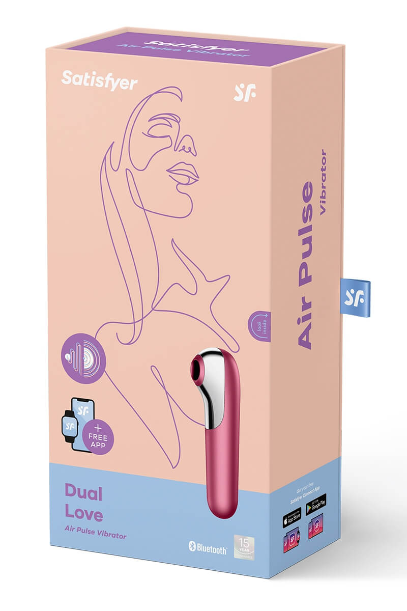Packaging du stimulateur clitoridien Dual Love de la marque Satisfyer