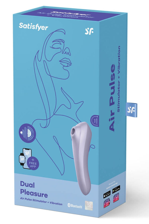 Packaging du stimulateur clitoridien Dual Pleasure de la marque Satisfyer