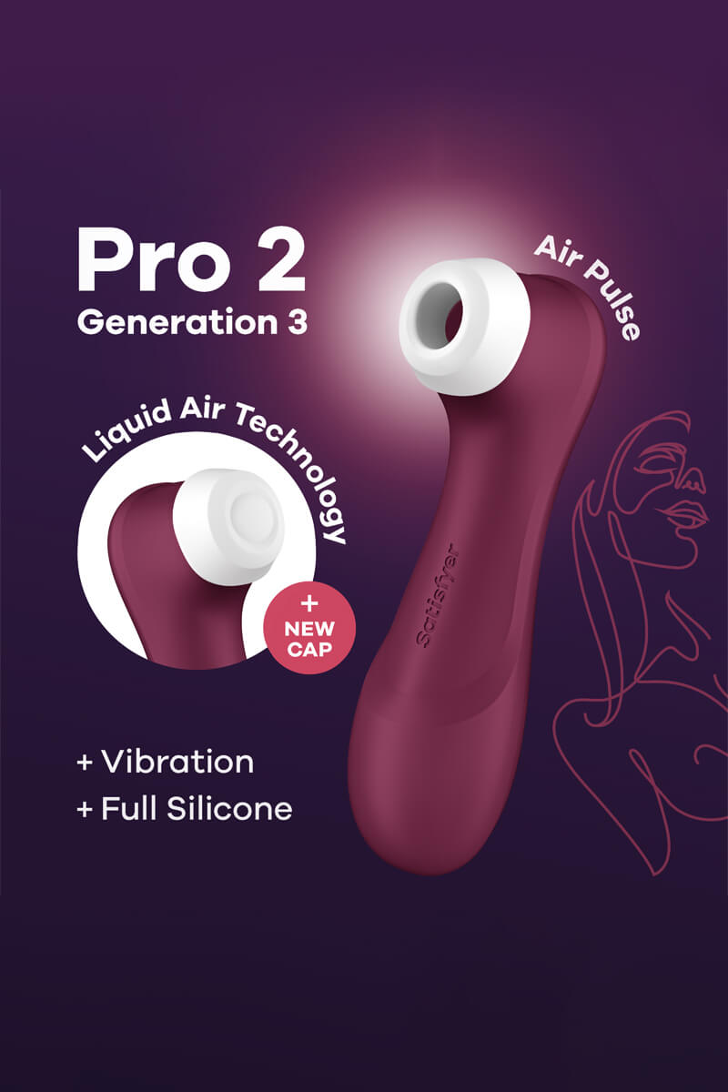 Stimulateur clitoridien pro 2 génération 3 bordeaux de la marque Satisfyer