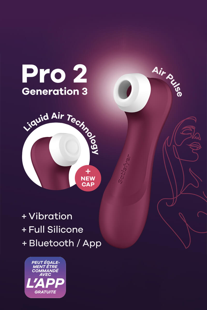 stimulateur-pro2-generation3-connecte-bordeaux-satisfyer-4 Stimulateur clitoridien pro 2 génération 3 connecté bordeaux de la marque Satisfyer