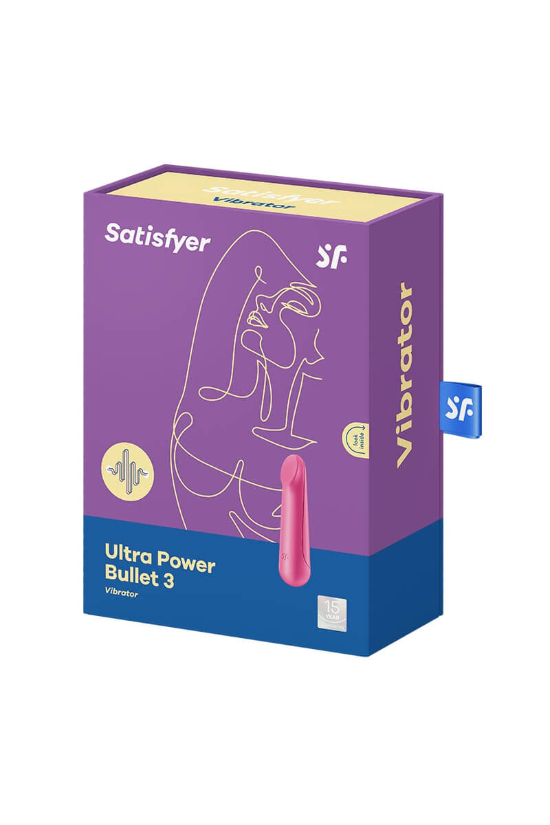 Packaging du mini vibromasseur Ultra Power Bullet 3 de la marque Satisfyer