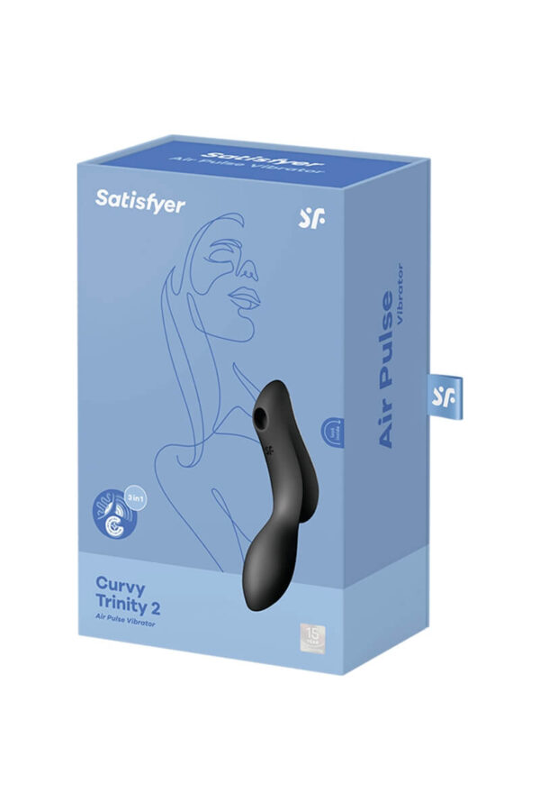 Packaging du vibromasseur à air pulsé Curvy Trinity 2 de la marque Satisfyer