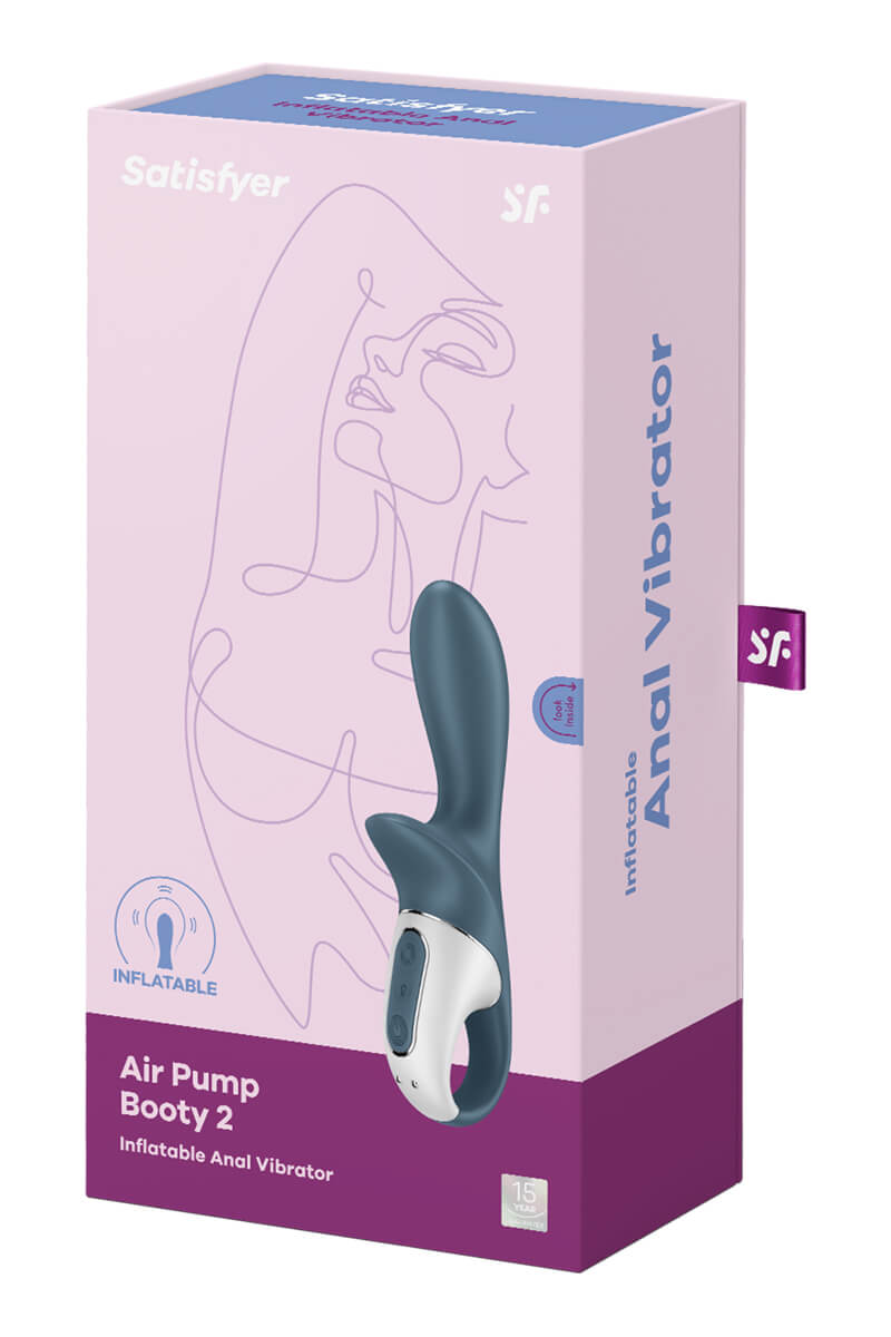 Packaging du vibromasseur anal gonflable air pump booty de la marque Satisfyer