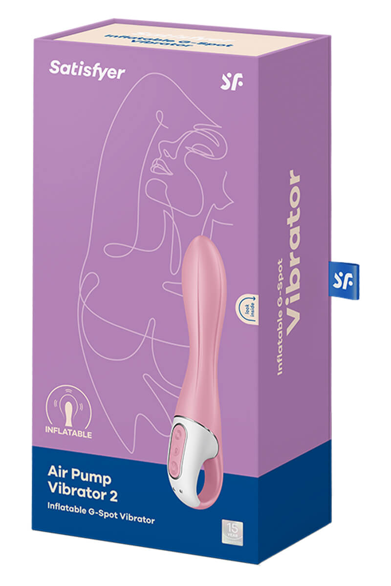 Packaging du vibromasseur gonflable air pump vibrator 2 de la marque Satisfyer