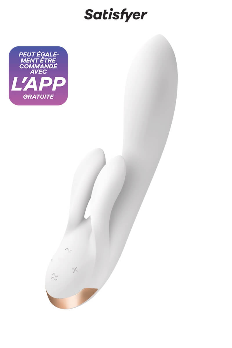 Vibromasseur rabbit connecté Double Flex de la marque Satisfyer