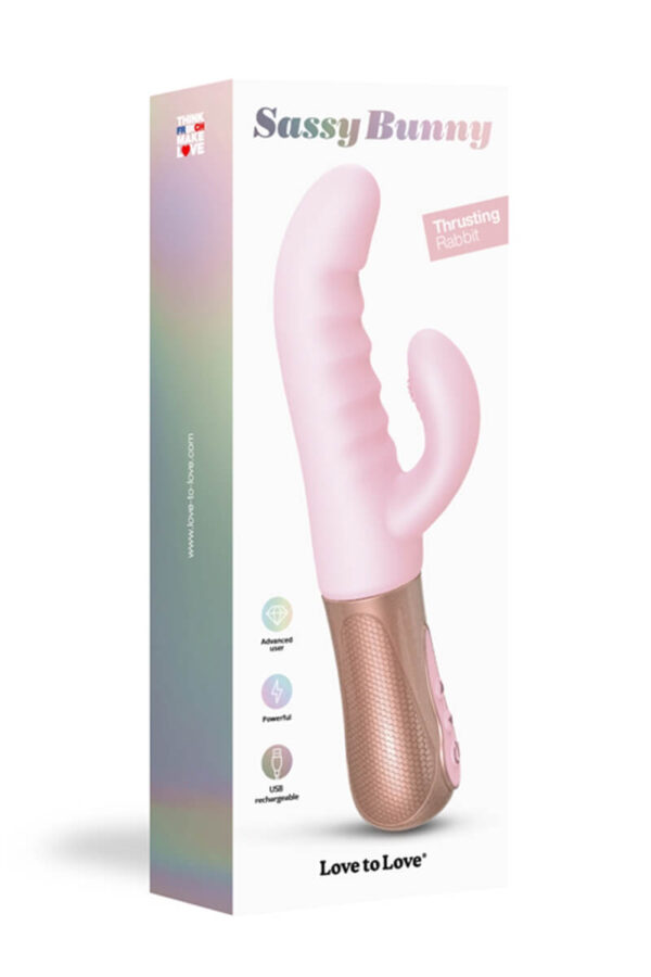 Packaging du vibromasseur rabbit Sassy Bunny de la marque Love to Love