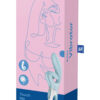 Packaging du vibromasseur rabbit Touch me bleu de la marque Satisfyer