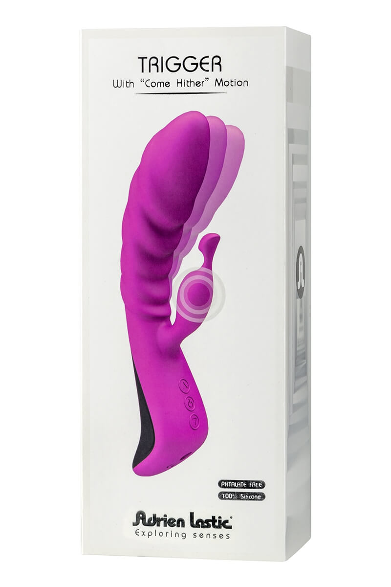 Packaging du vibromasseur rabbit trigger de la marque Adrien Lastic